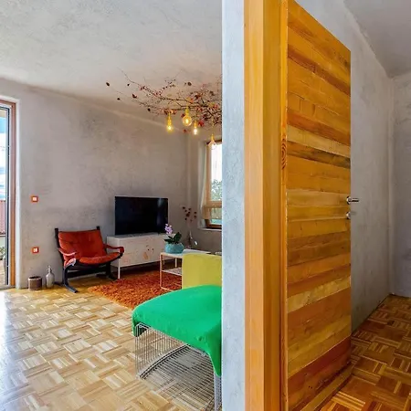 Orange, Small House In A Pine Forest Kostrena
